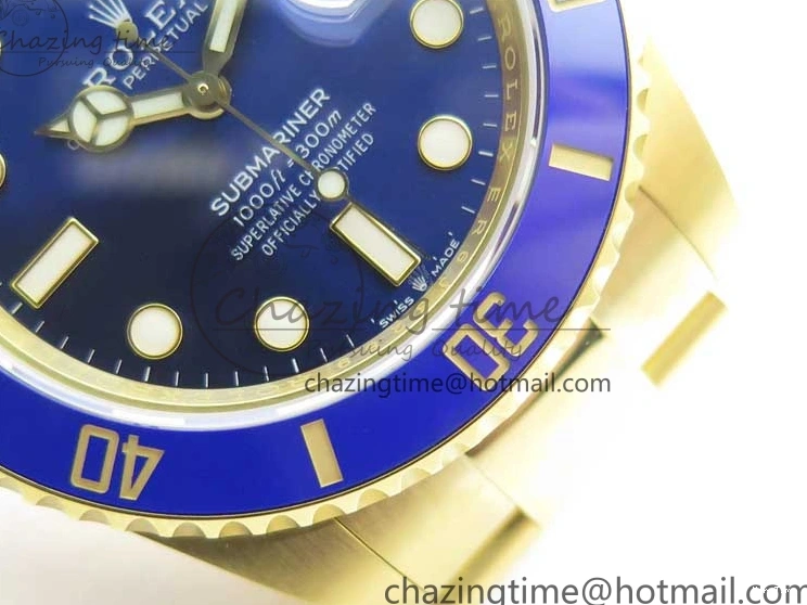 MiroTime 1223 Unisex Submariner 41mm 126618 LB YG EWF Blue Dial on YG Bracelet A 2615